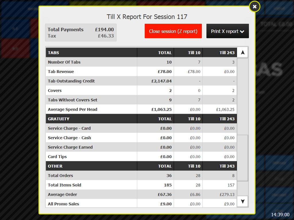 Till Matrix Your Till Z Report Explained